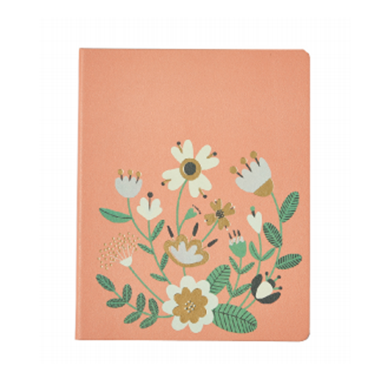 Cuaderno con cubierta estampada en oro mediante impresión UV