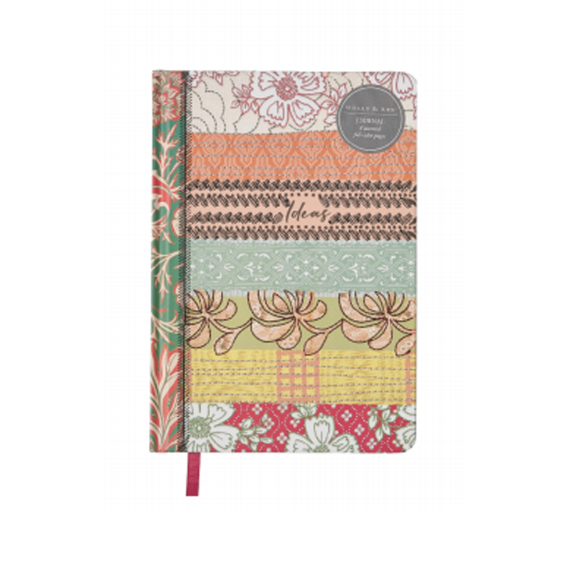 Cuaderno de tapa dura con bordado en papel