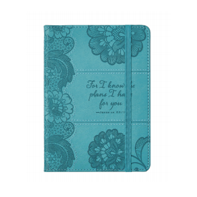 Cuaderno con correa cosida y relieve grabado