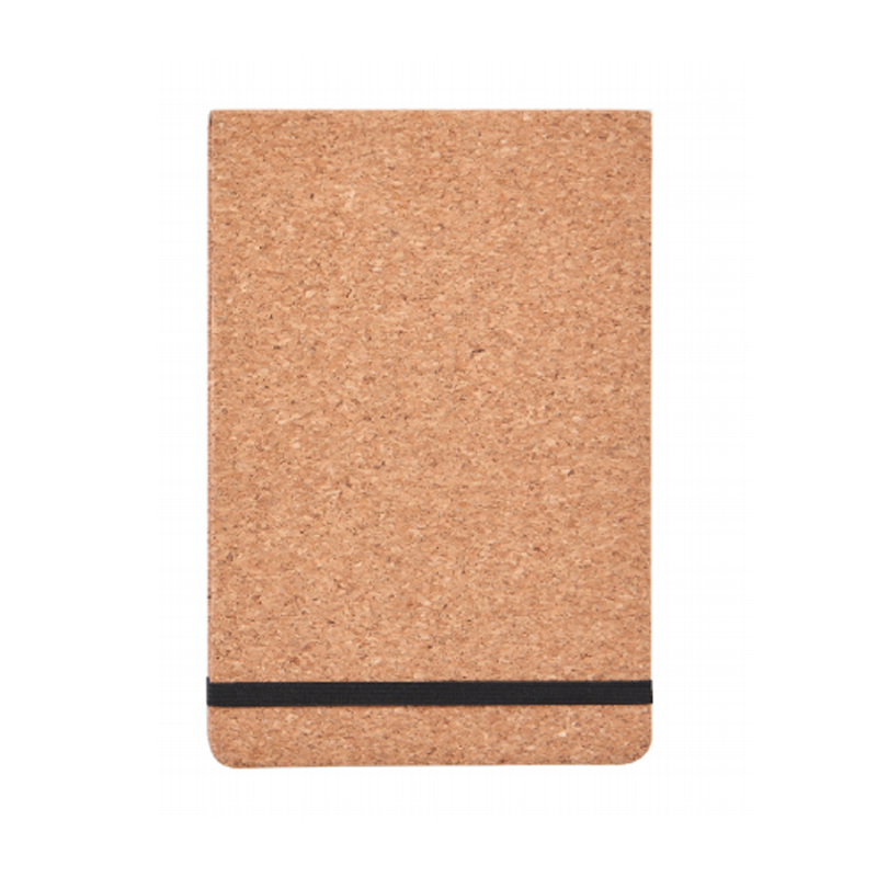 Cuaderno con cubierta de corcho y correa, apertura vertical