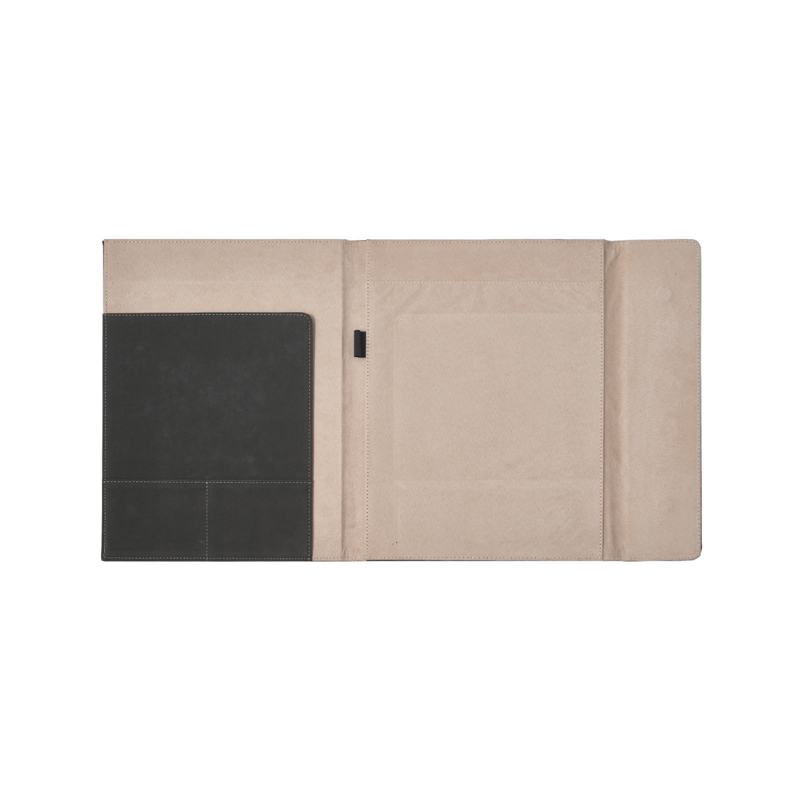 Carpeta portadocumentos tipo portafolio con cuaderno y portabolígrafo